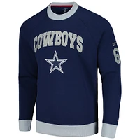 Men's Tommy Hilfiger Navy Dallas Cowboys Reese Raglan Tri-Blend Pullover Sweatshirt