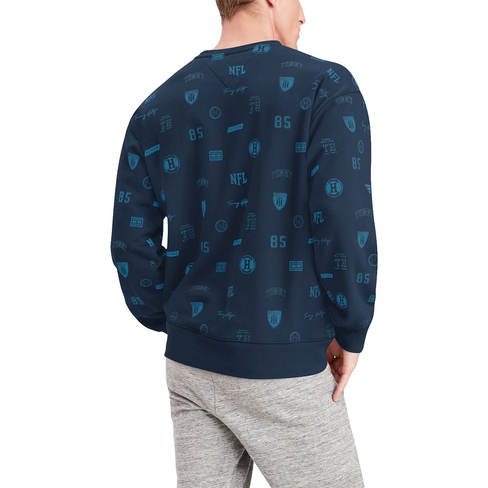 Men's Tommy Hilfiger Navy Dallas Cowboys Reid Graphic - Pullover Sweatshirt