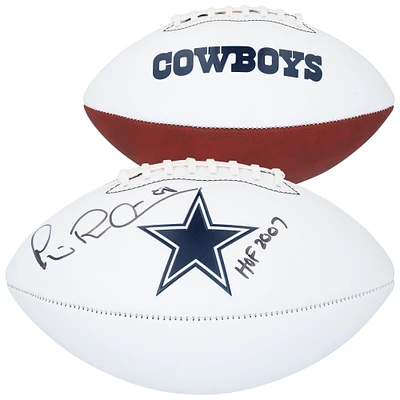 Ballon de football Franklin White Panel autographié par Michael Irvin des Cowboys de Dallas avec l'inscription « HOF 2007 »