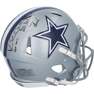 Michael Irvin Dallas Cowboys Autographed Riddell Speed Authentic Helmet with "HOF 2007" & "Super Bowl XXVII, XXVIII, XXX Champs!" Inscriptions