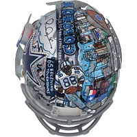 Michael Irvin Dallas Cowboys Autographed Riddell Speed Mini Helmet - Art by Charles Fazzino - WN55914918