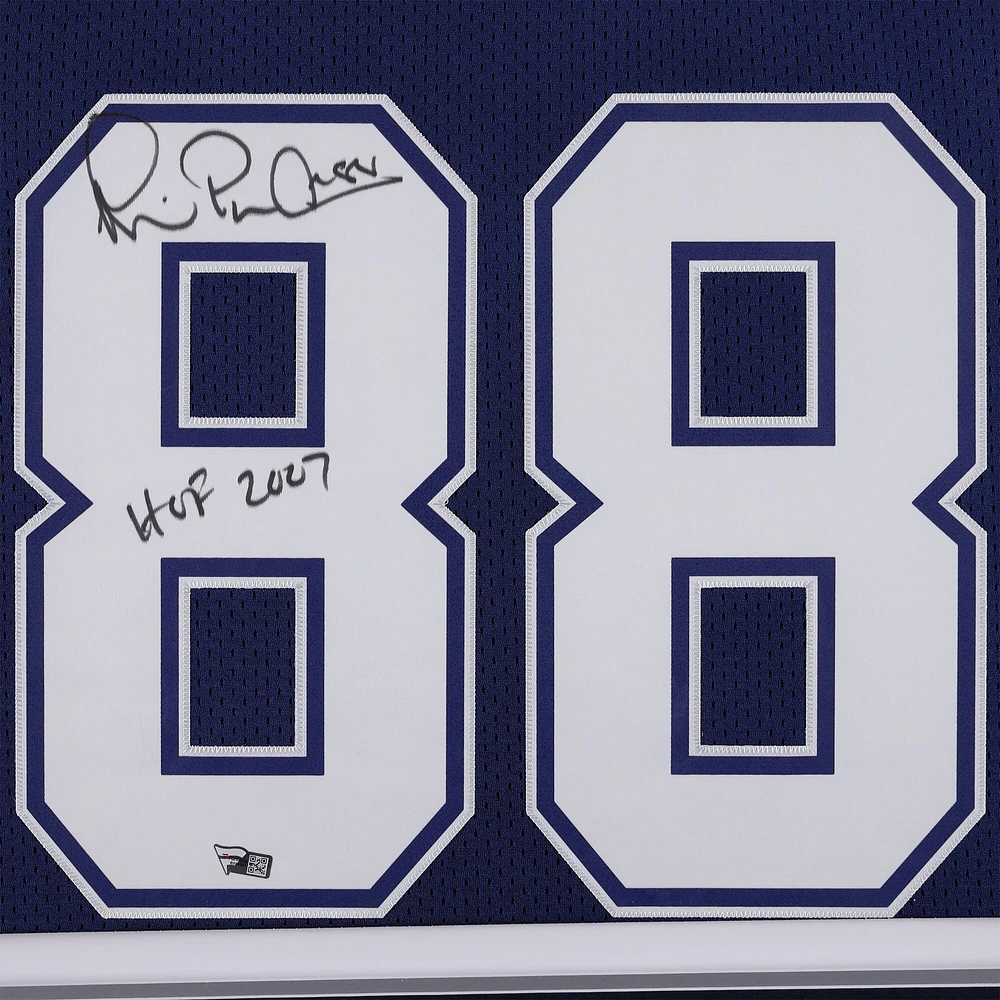 Michael Irvin Dallas Cowboys Autographed SM Deluxe Framed Mitchell & Ness 1995 Throwback Navy Authentic Jersey with "HOF 2007" Inscription