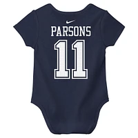 Body Nike Micah Parsons bleu marine avec nom et numéro de joueur des Cowboys Dallas pour nouveau-né bébé