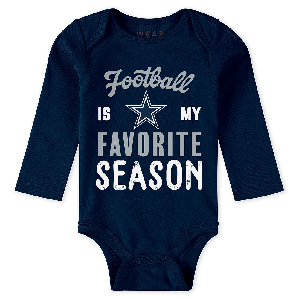 Newborn & Infant WEAR by Erin Andrews Dallas Cowboys Three-Piece Turn Me Around Bodysuits Pant Set