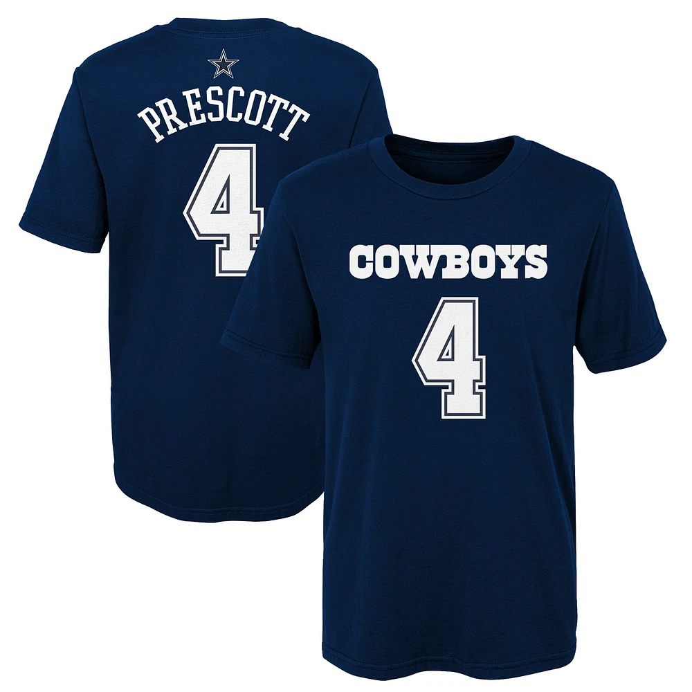 Préscolaire Dak Prescott Navy Dallas Cowboys Mainliner Nom et numéro du joueur T-shirt