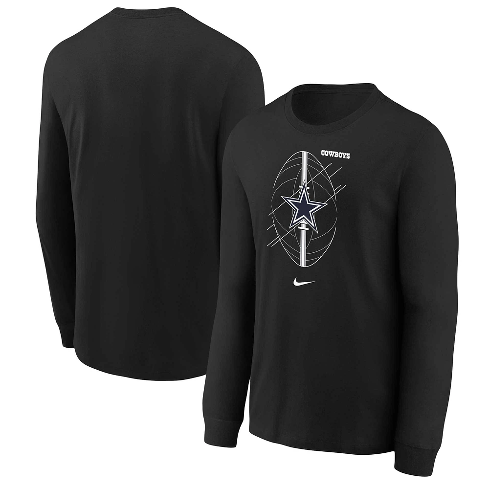 T-shirt à manches longues Nike Dallas Cowboys préscolaire noir