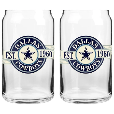 Le Sports Vault Dallas Cowboys 16 oz. Ensemble de deux verres à canettes