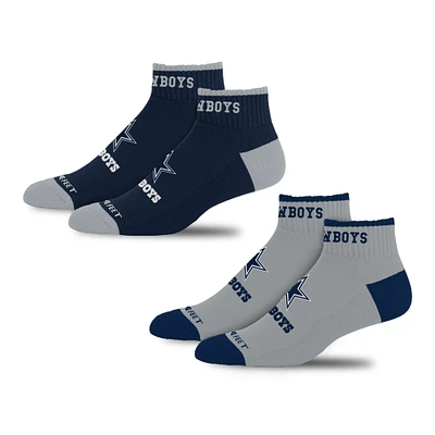 Lot de 2 paires de chaussettes unisexes pour pieds nus Dallas Cowboys Front and Center