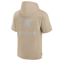 Unisex Fanatics Khaki Dallas Cowboys Elements Super Soft Fleece Short Sleeve Pullover Hoodie