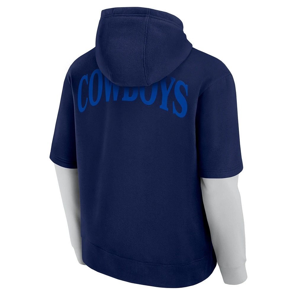 Unisex Fanatics  Navy Dallas Cowboys Sleek Elements Pullover Hoodie