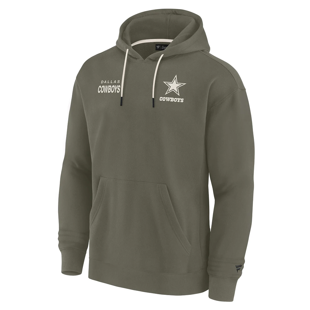 Unisex Fanatics Olive Dallas Cowboys Elements Super Soft Fleece Pullover Hoodie