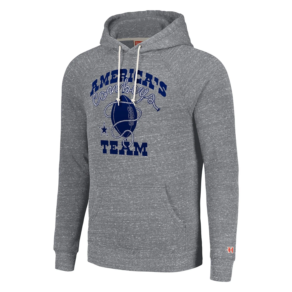 Unisex Homage  Gray Dallas Cowboys Hyperlocal Raglan Pullover Hoodie