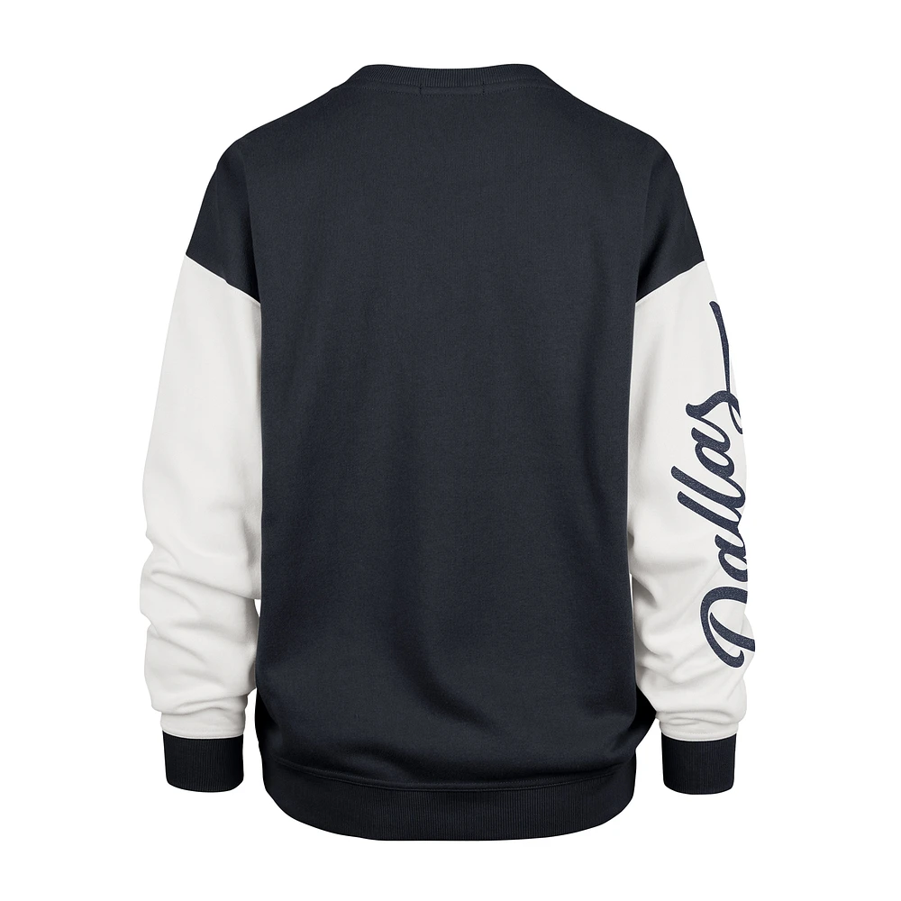 Women's '47  Blue Dallas Cowboys Double Header Rise Andie Pullover Sweatshirt