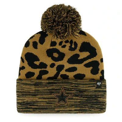 Women's '47  Tan Dallas Cowboys Rosette Cuffed Knit Hat with Pom