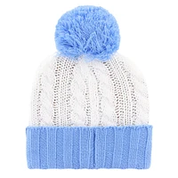 Women's '47 White/Light Blue Dallas Cowboys Luminance Cuffed Knit Hat with Pom