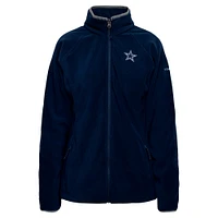 Women's Columbia Navy Dallas Cowboys Give and Go III Fleece Raglan Full-Zip Jacket