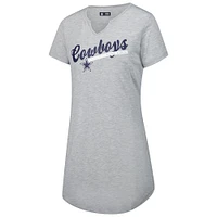 Chemise de nuit en tricot gris Dallas Cowboys Petition pour femme Concepts Sport