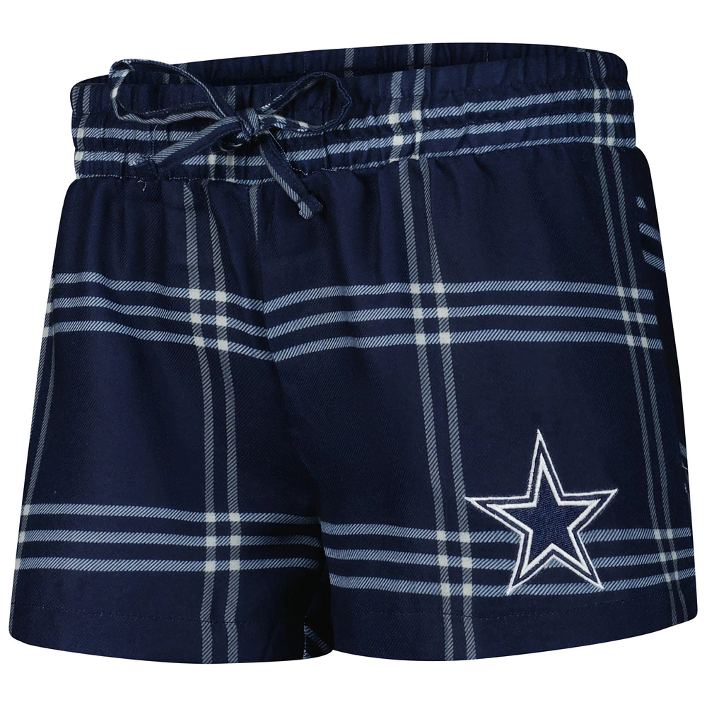 Ensemble t-shirt à manches longues et short raglan pour femme Concepts Sport bleu marine/gris Dallas Cowboys Petition