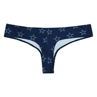 Women's Concepts Sport Navy Dallas Cowboys Record Allover Print Knit Thong