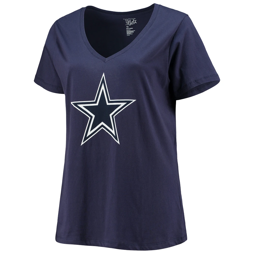 T-shirt à col en V pour femmes, Dak Prescott, Dallas Cowboys, taille plus, Fair Catch Name & Number