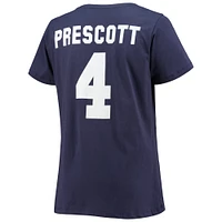 T-shirt à col en V pour femmes, Dak Prescott, Dallas Cowboys, taille plus, Fair Catch Name & Number