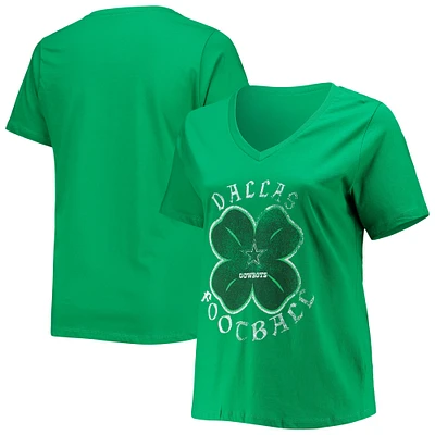 T-shirt celtique grande taille Fanatics pour femmes, vert, Dallas Cowboys