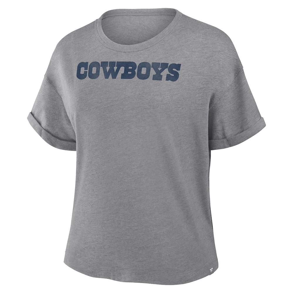 Women's Fanatics Heather Gray Dallas Cowboys Tri-Blend T-Shirt