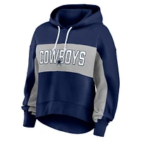 Women's Fanatics Navy/Heather Gray Dallas Cowboys Filled Stat Sheet Pullover Hoodie