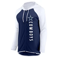 Women's Fanatics Navy/White Dallas Cowboys Forever Fan Full-Zip Hoodie