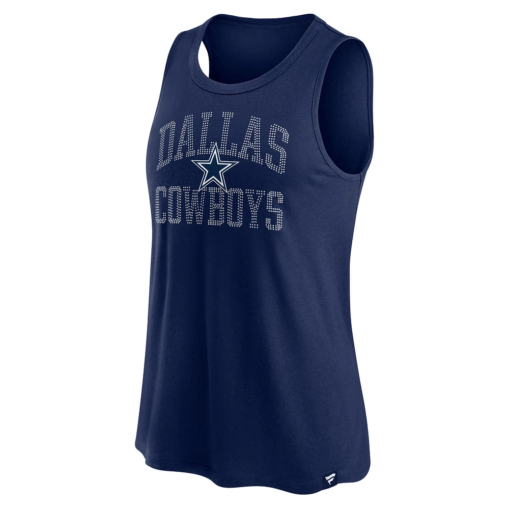 Débardeur Bling Flowy Fanatics pour femmes bleu marine Dallas Cowboys