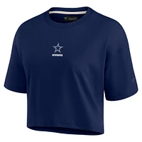Women's Fanatics Navy Dallas Cowboys Elements Super Soft Boxy Cropped T-Shirt