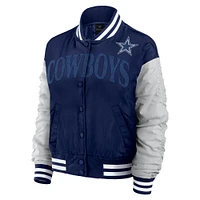 Women's Fanatics  Navy Dallas Cowboys Elements Wave Full-Snap Jacket