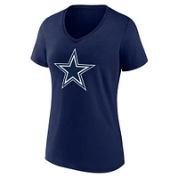 Women's Fanatics Navy Dallas Cowboys Plus Mother's Day #1 Mom V-Neck T-Shirt