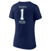 Women's Fanatics Navy Dallas Cowboys Plus Mother's Day #1 Mom V-Neck T-Shirt