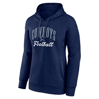 Women's Fanatics Navy Dallas Cowboys Team Logo Victory Script Pullover Hoodie