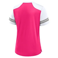 T-shirt à lacets rose Dallas Cowboys Play Script Fanatics pour femmes