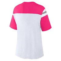 Women's Fanatics White/Pink Dallas Cowboys Cheer Chant Fashion Crop Top