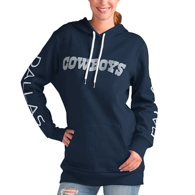 Sweat à capuche G-III 4Her par Carl Banks pour femmes, bleu marine, Dallas Cowboys Extra Inning