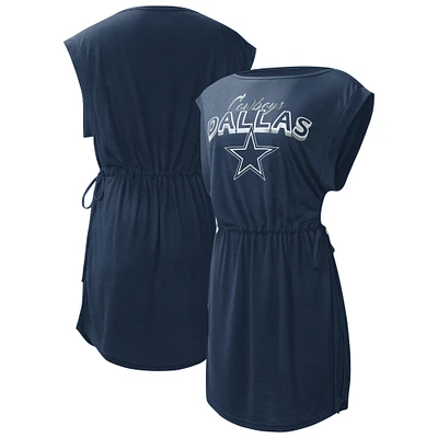G-III Sports pour femme par Carl Banks Navy Dallas Cowboys G.O.A.T. Couverture de maillot bain
