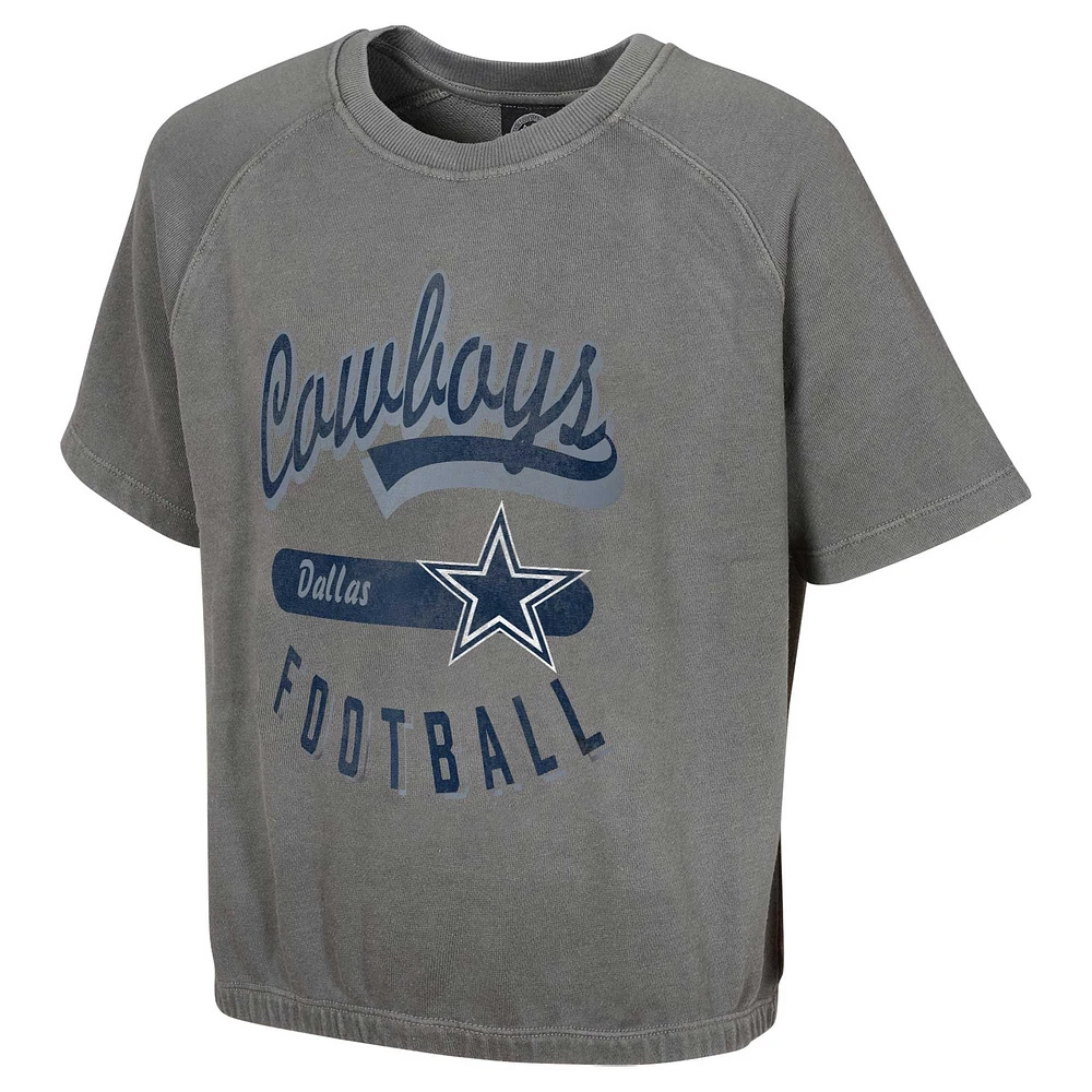 Women's  Gray Dallas Cowboys Mineral Wash Short Sleeve Top