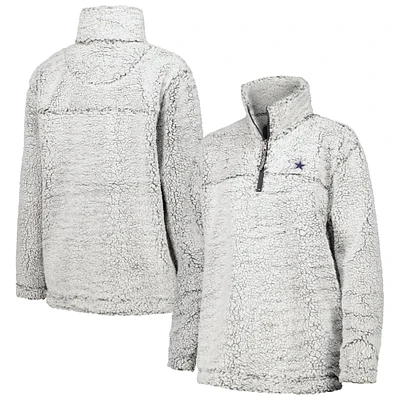 Veste grise à quart de zip en sherpa des Dallas Cowboys pour femme