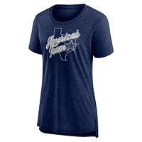 T-shirt bleu marine chiné pour femme Dallas Cowboys Hometown First Down