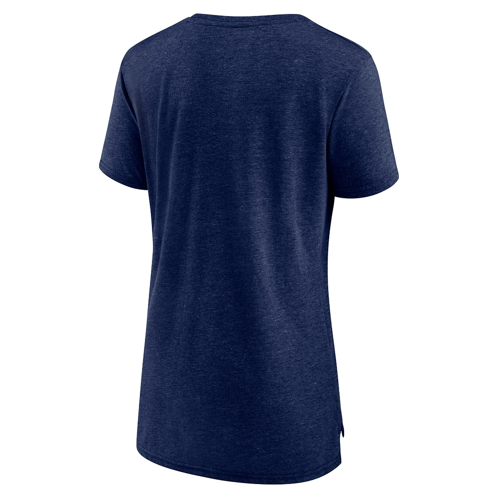T-shirt bleu marine chiné pour femme Dallas Cowboys Hometown First Down