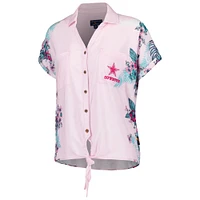 Chemise boutonnée nouée sur le devant du stade des Cowboys de Dallas rose Margaritaville pour femmes