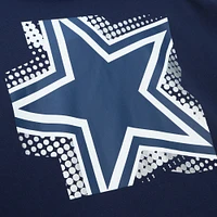 Women's Mitchell & Ness Navy Dallas Cowboys Gridiron Classics Big Face 7.0 Pullover Hoodie