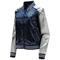 Veste pour femme Mitchell & Ness Navy Dallas Cowboys Team 2.0 Satin Raglan Full-Snap