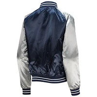 Veste pour femme Mitchell & Ness Navy Dallas Cowboys Team 2.0 Satin Raglan Full-Snap