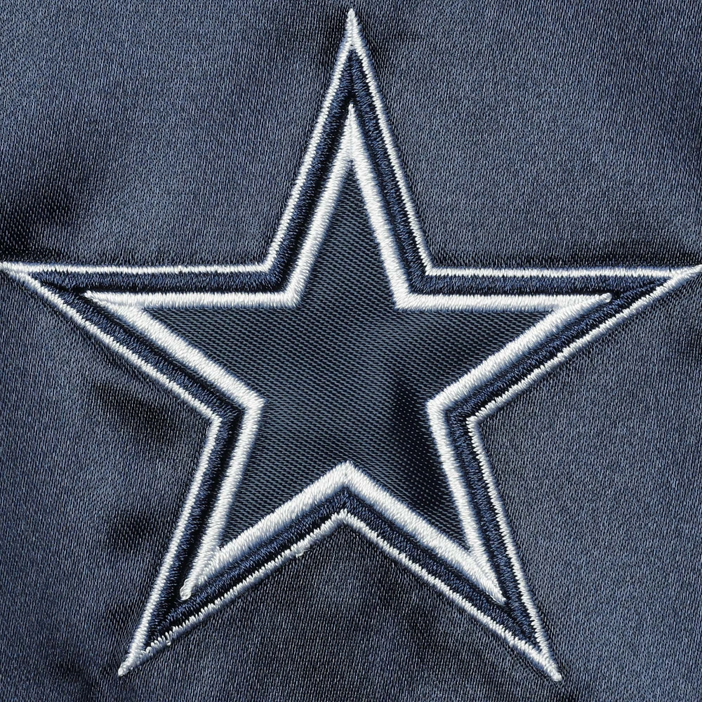 Veste pour femme Mitchell & Ness Navy Dallas Cowboys Team 2.0 Satin Raglan Full-Snap