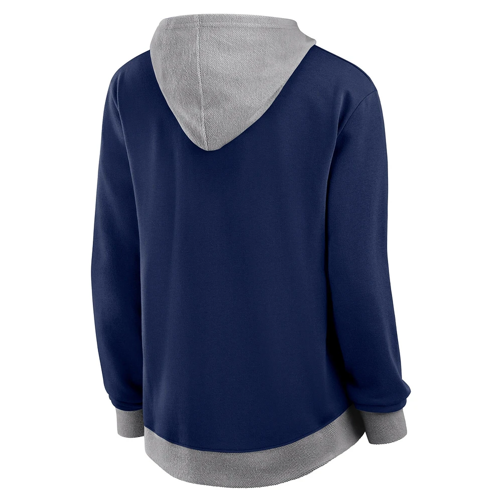 Women's  Navy Dallas Cowboys Hit It French Terry Full-Zip Hoodie