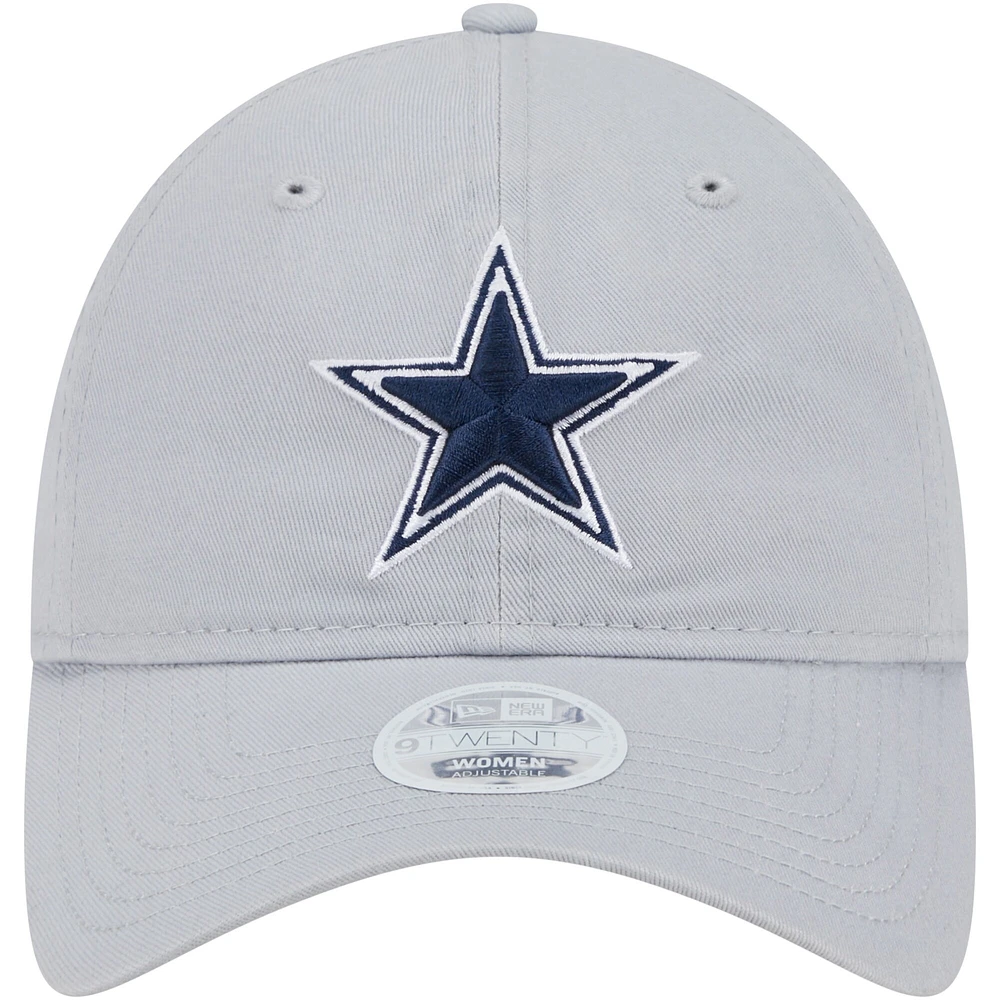 Women's New Era Gray Dallas Cowboys Main Core Classic 2.0 9TWENTY Adjustable Hat